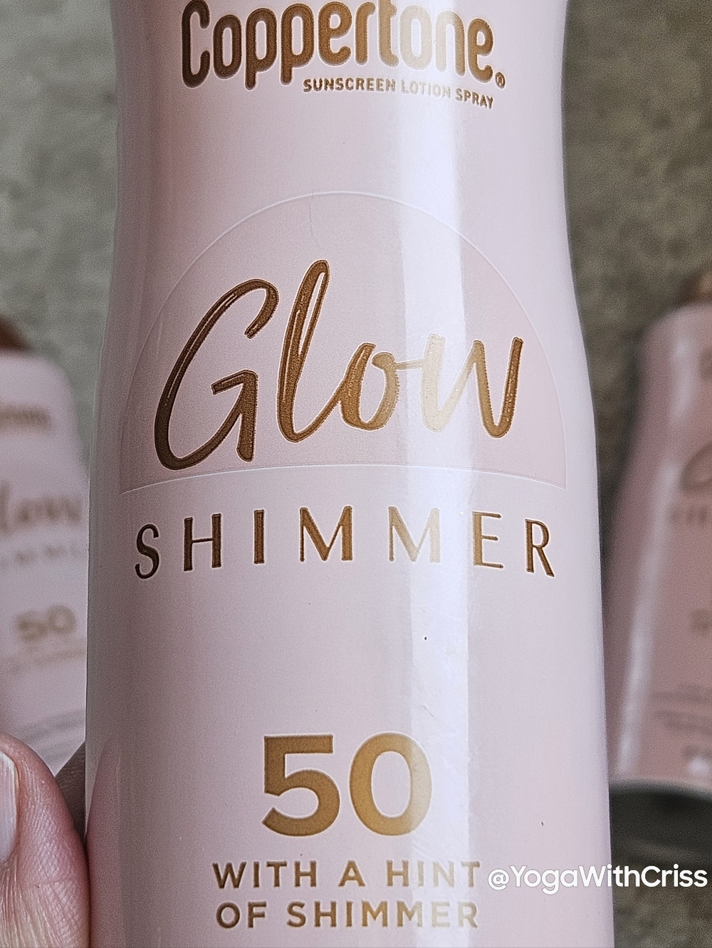 SPF 50 Glow Shimmer Coppertone broad spectrum sunscreen spray - Picture 2 of 7